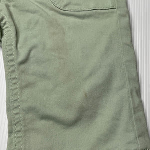 unisex 1964 Denim Co, green stretch cotton pants, elasticated, Inside leg: 18.5cm, FUC, size 1,  