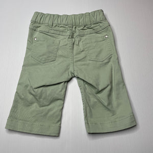 unisex 1964 Denim Co, green stretch cotton pants, elasticated, Inside leg: 18.5cm, FUC, size 1,  