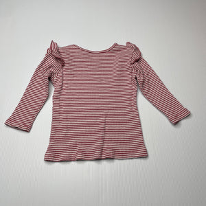 Girls Target, ribbed organic cotton blend long sleeve top, FUC, size 0,  