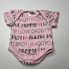 Load image into Gallery viewer, Girls Baby Baby, pink cotton bodysuit / romper, EUC, size 00000,  