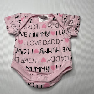 Girls Baby Baby, pink cotton bodysuit / romper, EUC, size 00000,  