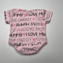 Load image into Gallery viewer, Girls Baby Baby, pink cotton bodysuit / romper, EUC, size 00000,  