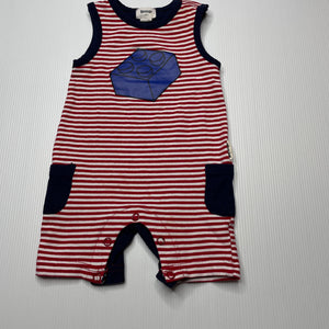 unisex Korango, striped stretchy romper, FUC, size 0000,  