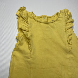 Girls F&F, yellow cotton ruffle top, GUC, size 1,  