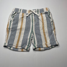 Load image into Gallery viewer, Boys Anko, striped linen/cotton shorts, elasticated, FUC, size 4,  