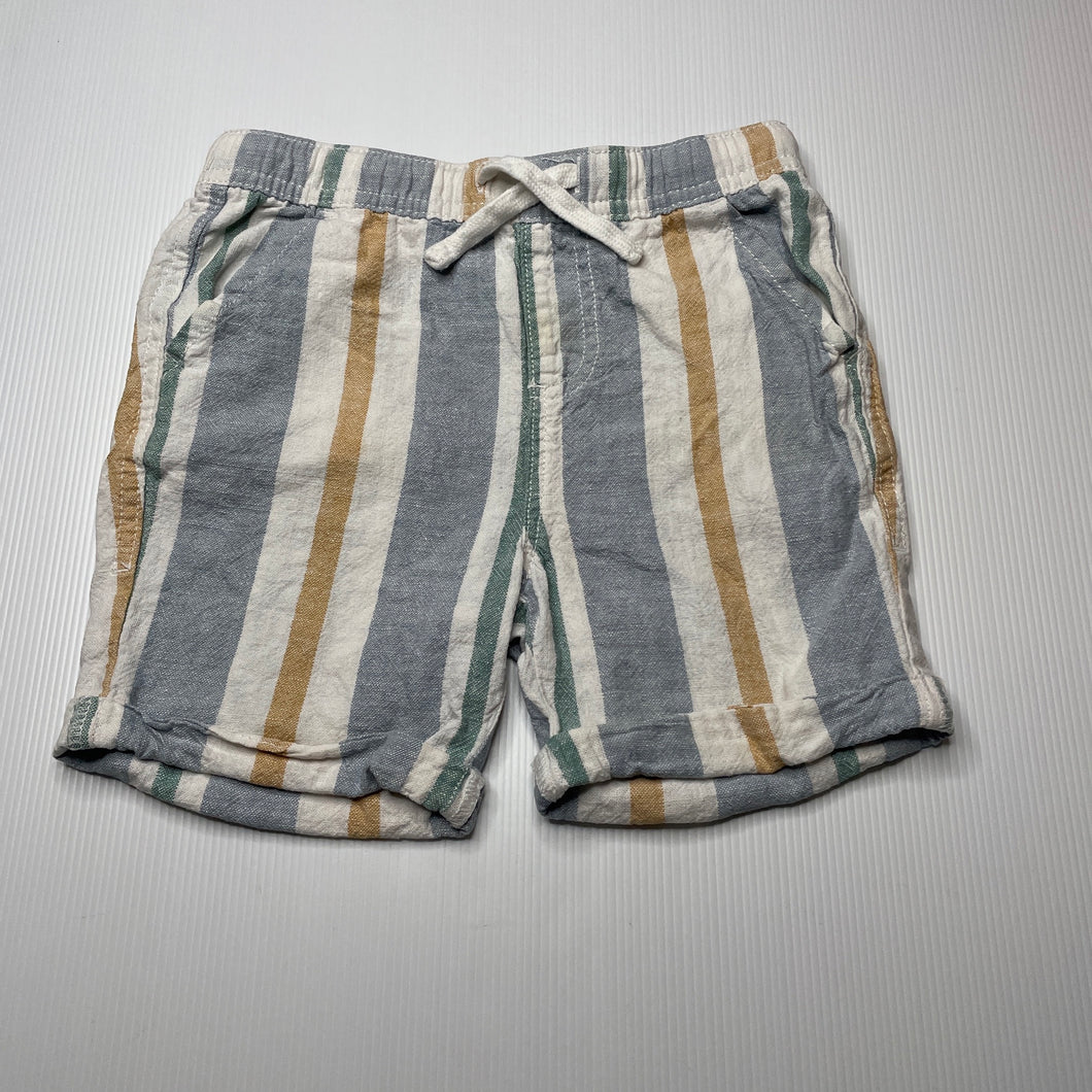 Boys Anko, striped linen/cotton shorts, elasticated, FUC, size 4,  