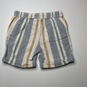 Boys Anko, striped linen/cotton shorts, elasticated, FUC, size 4,  