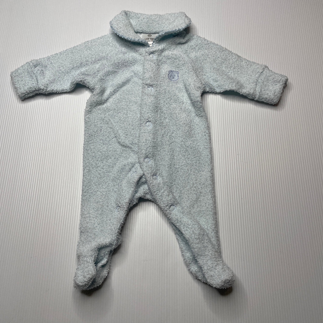 unisex Target, blue terry coverall / romper, EUC, size 00000,  