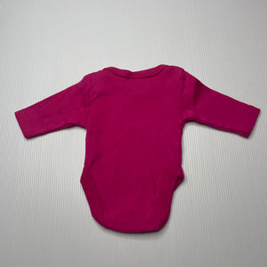 Girls Baby Berry, pink cotton bodysuit / romper, FUC, size 00000,  