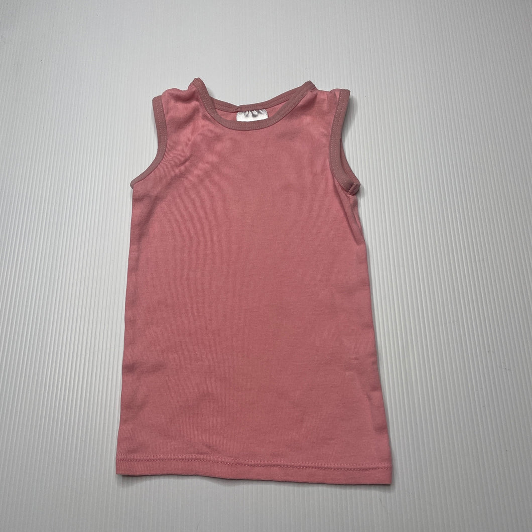 Girls Target, pink cotton singlet top, GUC, size 000,  