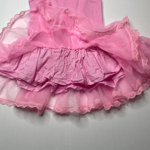 Girls pink, spliced party dress, GUC, size 1-2, L: 43cm