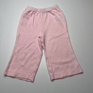 Girls Guess, pink cotton pants / bottoms, elasticated, EUC, size 6 months,  