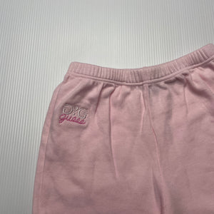 Girls Guess, pink cotton pants / bottoms, elasticated, EUC, size 6 months,  