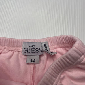 Girls Guess, pink cotton pants / bottoms, elasticated, EUC, size 6 months,  