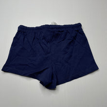 Load image into Gallery viewer, Girls Favourites, navy Aust cotton shorts, elasticated, EUC, size 3,  