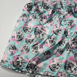 Girls Neon, lightweight pyjama shorts, cats, FUC, size 10-12,  