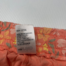 Load image into Gallery viewer, Girls Anko, orange cotton floral shorts, elasticated, GUC, size 5,  