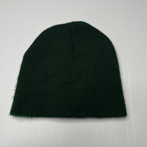 unisex School Zone, dark green knitted hat / beanie, EUC, size 3-6,  