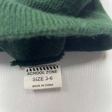 Load image into Gallery viewer, unisex School Zone, dark green knitted hat / beanie, EUC, size 3-6,  