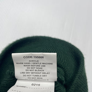 unisex School Zone, dark green knitted hat / beanie, EUC, size 3-6,  