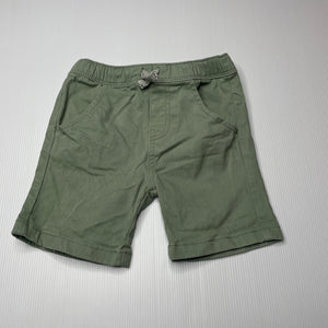 Boys Dymples, green stretch cotton shorts, elasticated, EUC, size 1,  