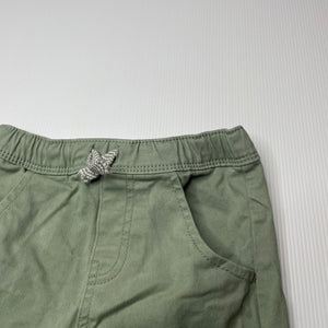 Boys Dymples, green stretch cotton shorts, elasticated, EUC, size 1,  