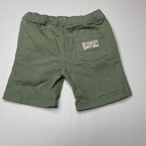 Boys Dymples, green stretch cotton shorts, elasticated, EUC, size 1,  