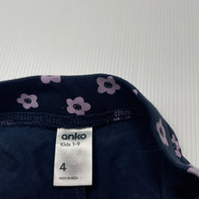 Load image into Gallery viewer, Girls Anko, navy floral bike shorts, elasticated, EUC, size 4,  