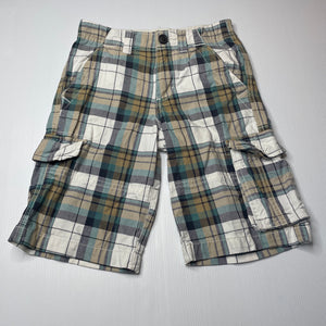 Boys Cherokee, checked cotton cargo shorts, adjustable, GUC, size 8,  