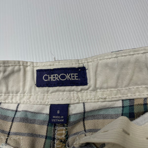 Boys Cherokee, checked cotton cargo shorts, adjustable, GUC, size 8,  