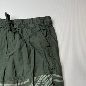 Boys KID, green lightweight cotton shorts, elasticated, EUC, size 12,  