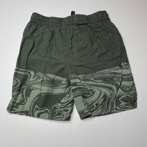 Boys KID, green lightweight cotton shorts, elasticated, EUC, size 12,  