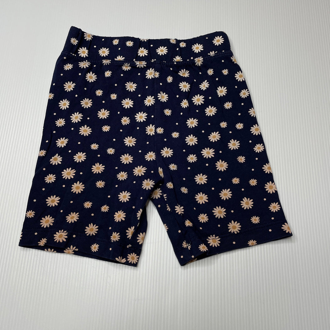 Girls KID, navy floral bike shorts, elasticated, EUC, size 3,  