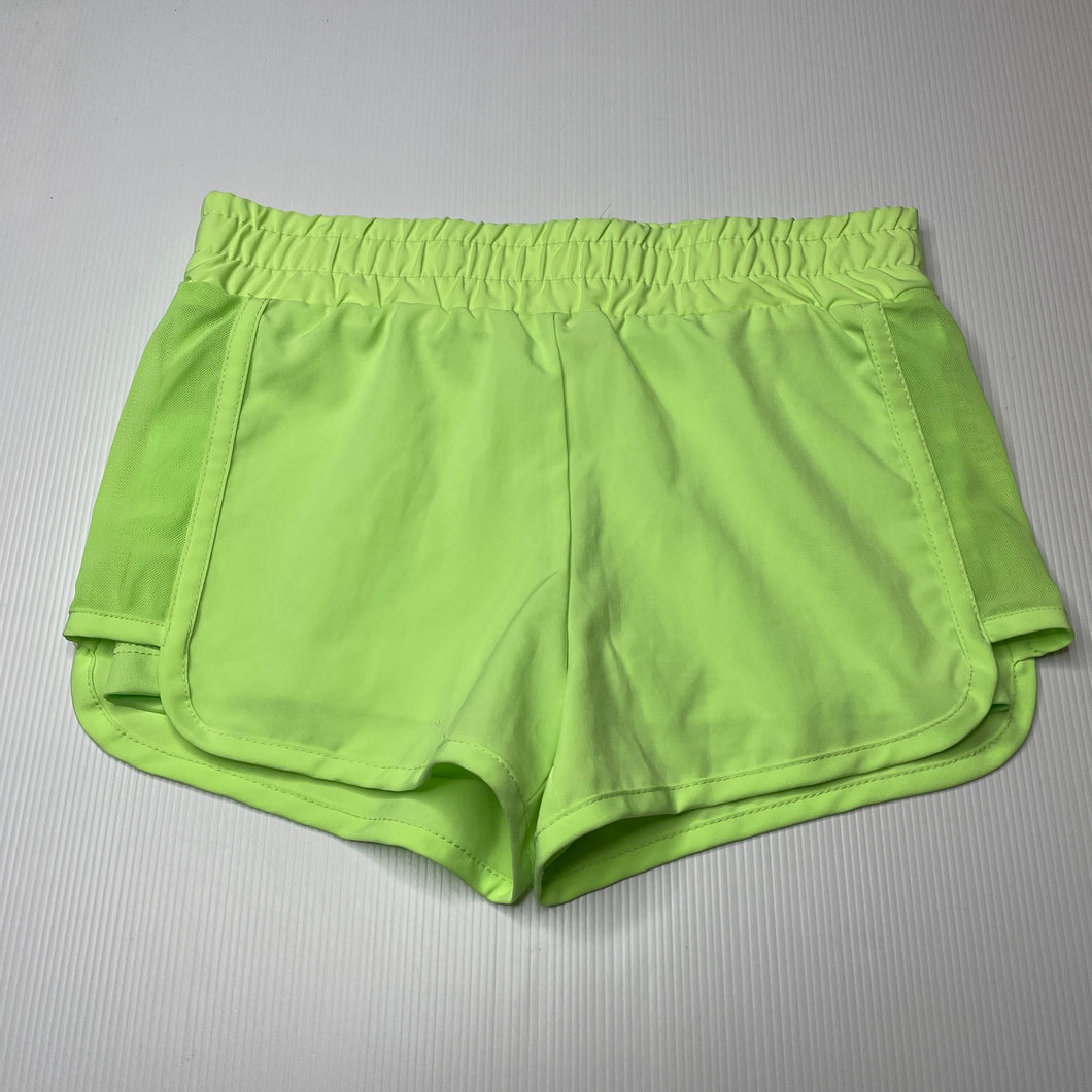 Girls Elite Action Sports, lined green sports shorts, elasticated, EUC, size 7,  