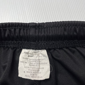 unisex Sekem, black sports / activewear shorts, elasticated, GUC, size 14,  