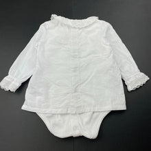 Load image into Gallery viewer, Girls Boulevard Petit, white cotton romper, light mark neck, FUC, size 0,  