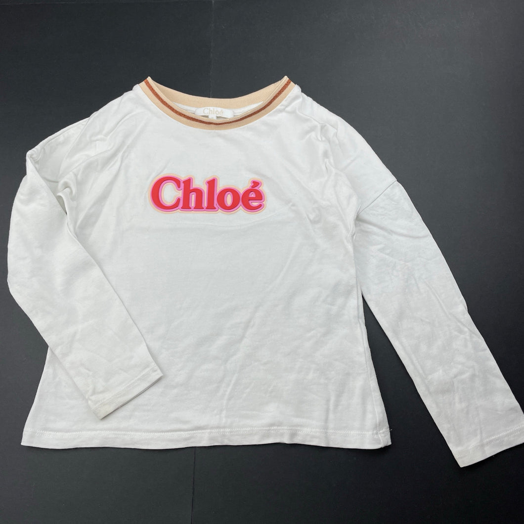 Girls Chloe, cotton / modal long sleeve top, light mark right cuff, FUC, size 6,  