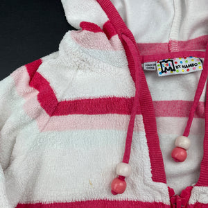 Girls Mambo, terry zip hoodie sweater, wash fade & small marks, FUC, size 4,  