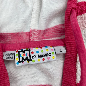 Girls Mambo, terry zip hoodie sweater, wash fade & small marks, FUC, size 4,  