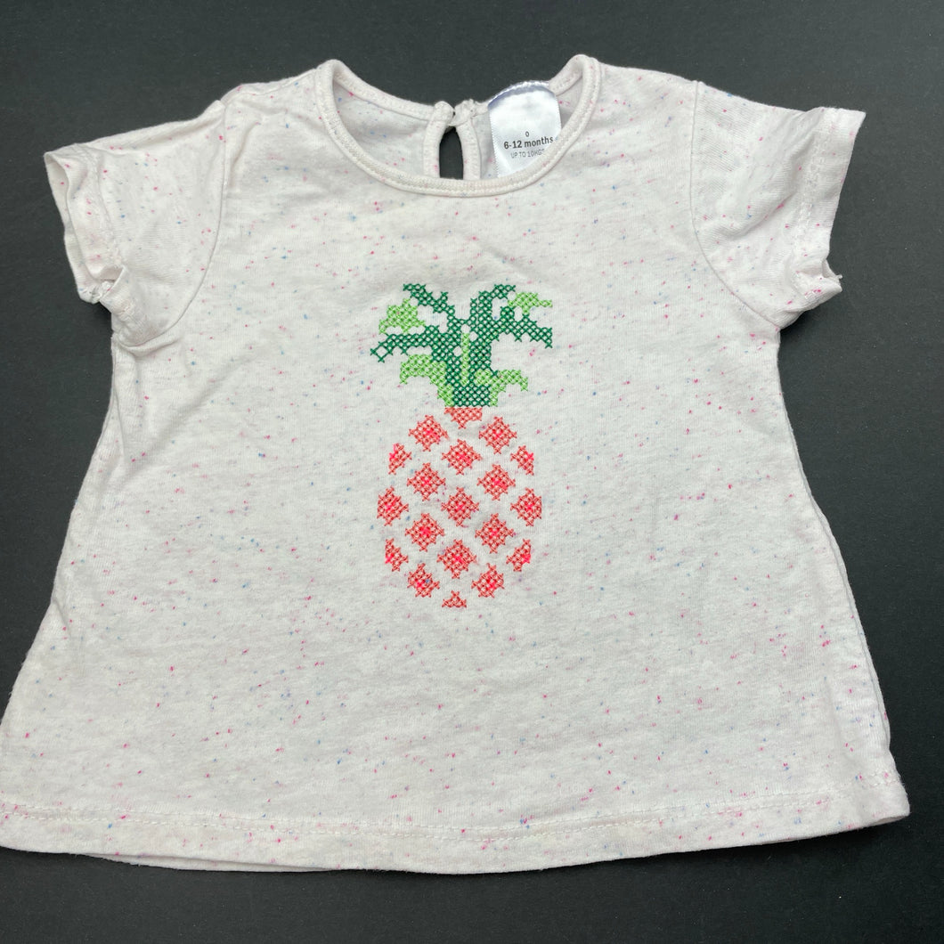 Girls Target, embroidered cotton t-shirt / top, FUC, size 0,  