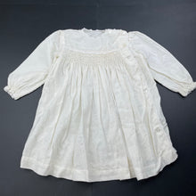 Load image into Gallery viewer, Girls VIYELLA, vintage wool / cotton smocked dress, slight discolouration, FUC, size 0, L: 41cm