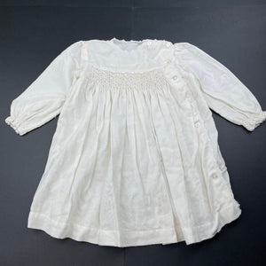 Girls VIYELLA, vintage wool / cotton smocked dress, slight discolouration, FUC, size 0, L: 41cm