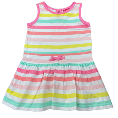 Girls Sprout, striped cotton casual dress, FUC, size 0, L: 39cm