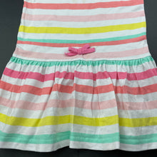 Load image into Gallery viewer, Girls Sprout, striped cotton casual dress, FUC, size 0, L: 39cm