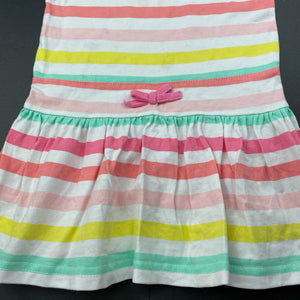 Girls Sprout, striped cotton casual dress, FUC, size 0, L: 39cm