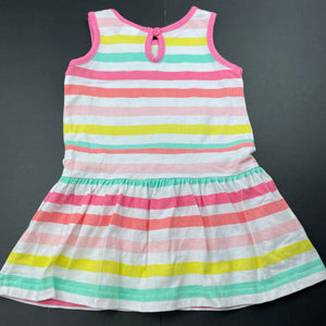 Girls Sprout, striped cotton casual dress, FUC, size 0, L: 39cm