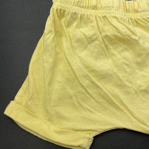 unisex Baby Berry, yellow cotton shorts, elasticated, FUC, size 1,  
