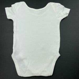 unisex Anko, white cotton bodysuit / romper, FUC, size 00,  