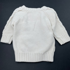 unisex Baby Berry, knitted cotton sweater / jumper, FUC, size 00,  