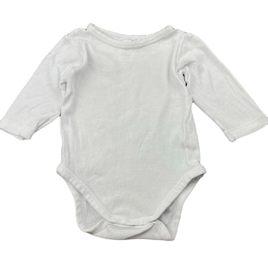 unisex Target, white cotton bodysuit / romper, GUC, size 00,  